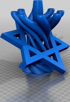 Star of David Menorah 2 Colors