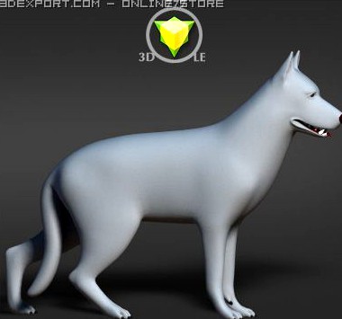 German Shepherd dog 3D Model