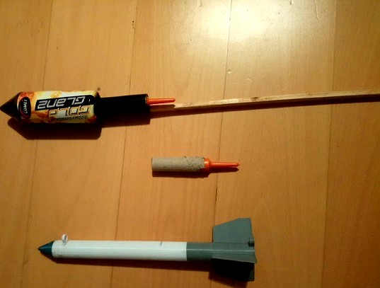 fireworks driven model rocket