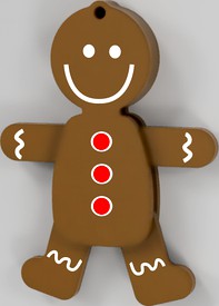Gingerbread man woman ornament (moving)