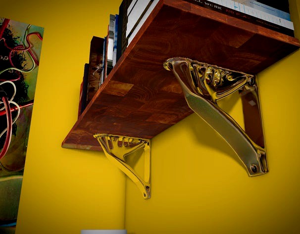 Topology optimized shelf bracket