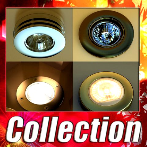 Halogen Lamps Collection 3D Model