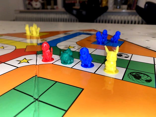 Pokemon Low-Poly Ludo / Partners game tokens