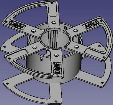 Collapsible spool (for filament) "Radiation"