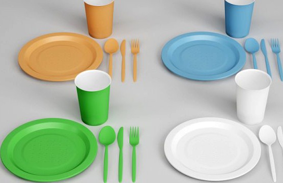 CGAxis Plastic Dishes  Utensils 25 3D Model