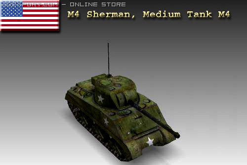 WW2 M4 Sherman Medium Tank M4 3D Model