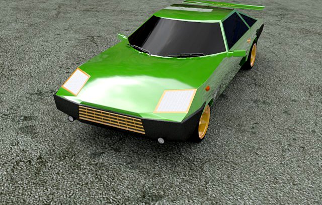 Green Car 3D Model