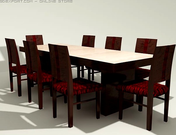 rectangle dining 3D Model