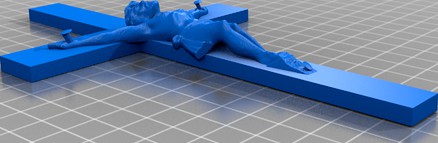 Christ Jesus on the cross with railroad spike