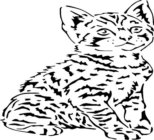 Kitten stencil 3