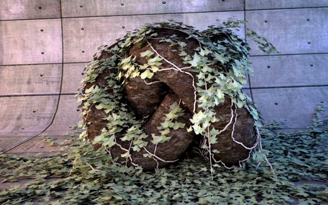 Stone in an ivy 3D Model