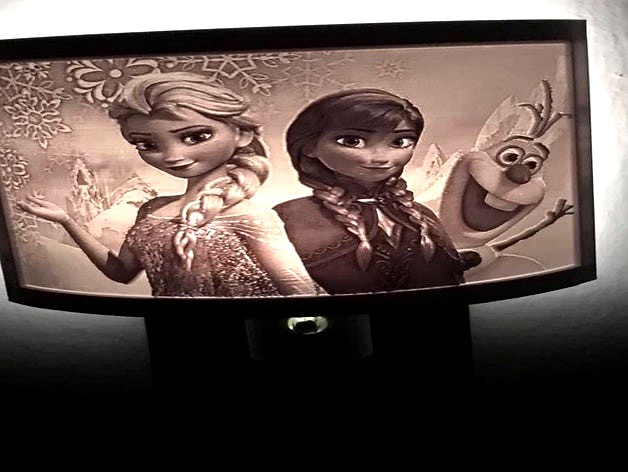 Lithophane Night Light of Frozen