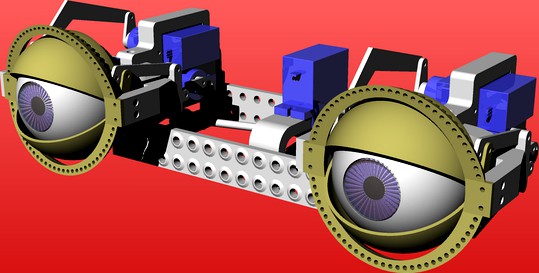 animatronic eye mechanics with adjustable eye distance