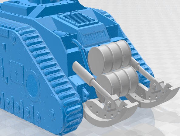 Trench braces and tanks for Crassus tank - WH40k