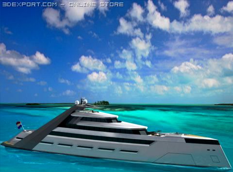 Amazing Private Yacht 3D Model