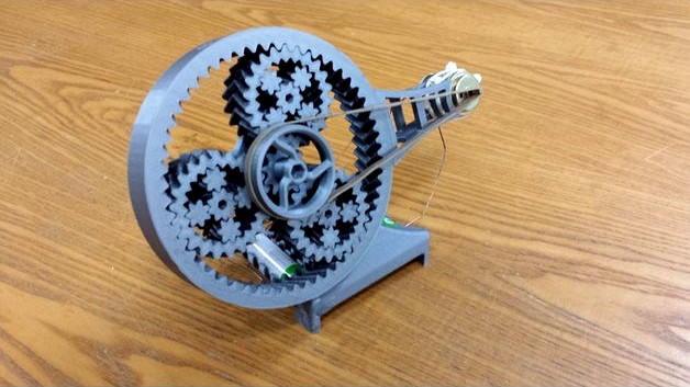 Battery powered belt driven planetary gear
