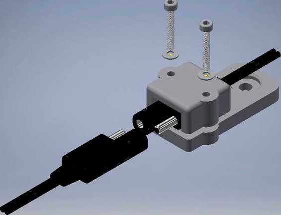 Trickle charger cable end holder