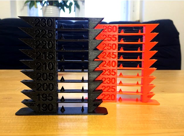 Temp tower PLA, PETG, ABS