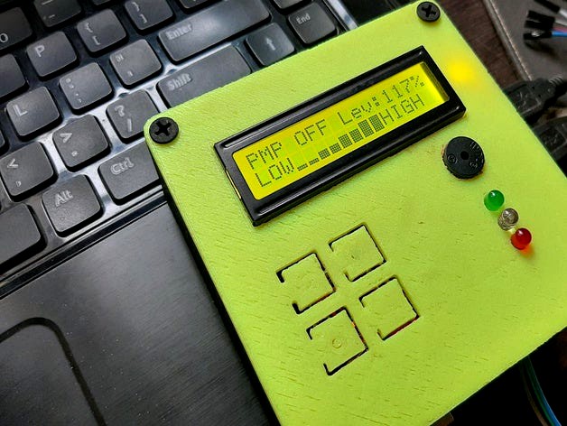 WATER LEVEL INDICATOR WITH LCD16X2,BUZZER,3LED