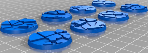 28mm Cracked Earth / Ice Miniature Bases