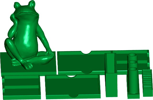 Bored Frog Postit Note, Pen, USB, SD, Micro-SD Holder (Modular Office Desk Organizer)