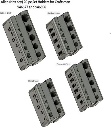 Allen Hex Key Holders for Craftsman PN 946677 and 946696