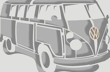 VW bus airbrush stencil 2