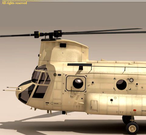 Ch47 EAF Helicopter 3D Model