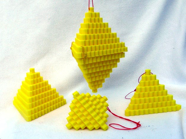Triangular Bipyramid Ornaments