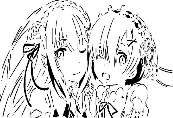 Rem and Emilia stencil