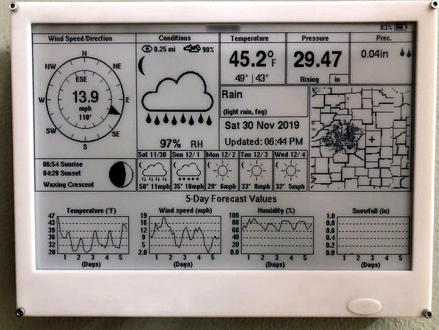 Waveshare 7.5" e-paper weather display