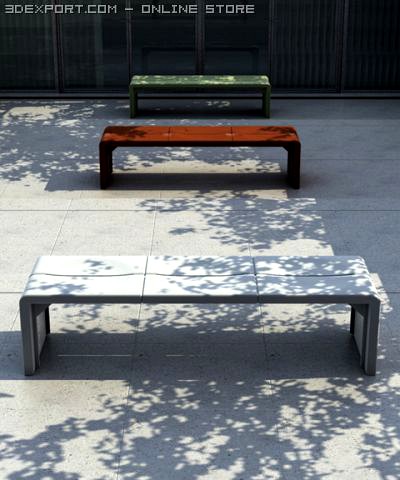 Outdoor modern design bench 3D Model