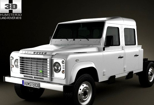 Land Rover Defender 130 Double Cab Chassis 2011 3D Model