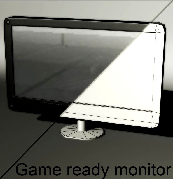 Game ready monitor 3D Model