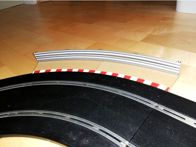 Scalextric R2 curves and straights with holes for original barriers