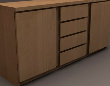 Lightwood Bedroom Furniture 3D Model