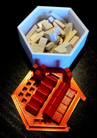 Catan Player Pieces Box w/ organizer lid