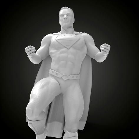 SuperMan on pose stand