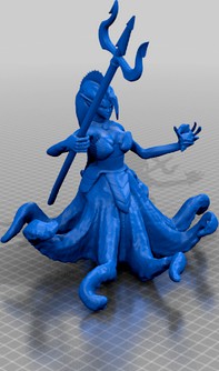 Female Dark Octopusfolk with Trident