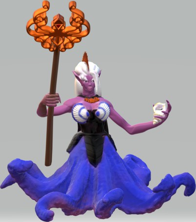 Dark Octopusfolk Priestess