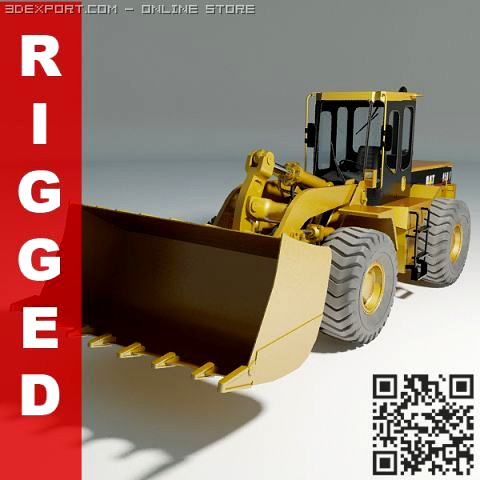 Wheel loader CAT 950F rigged 3D Model