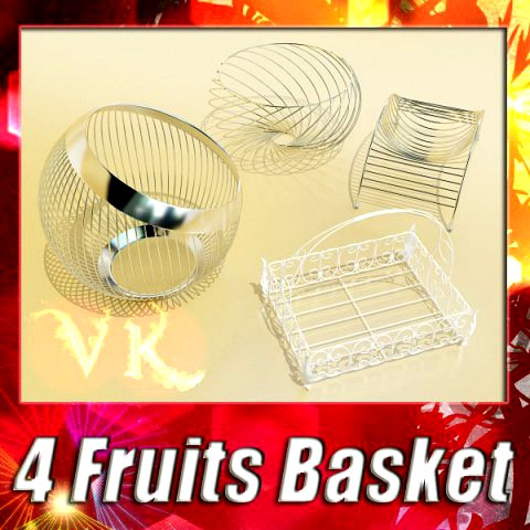 Metal Basket Collection 3D Model