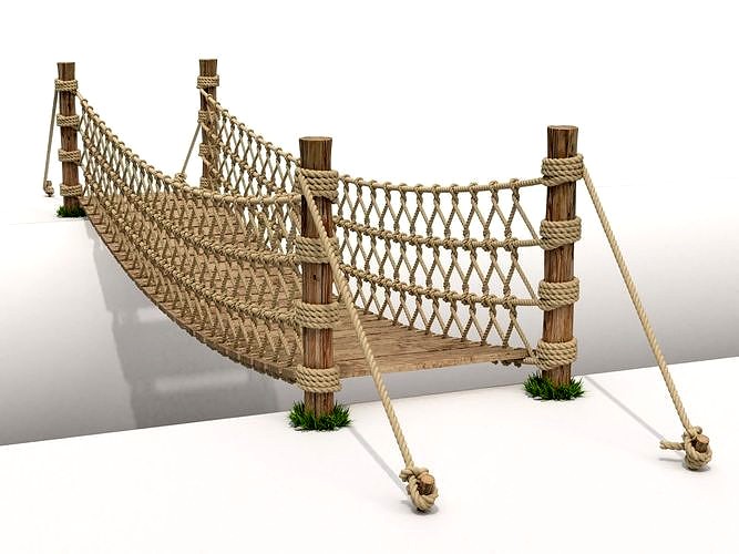 Rope Suspension Bridge 3d model