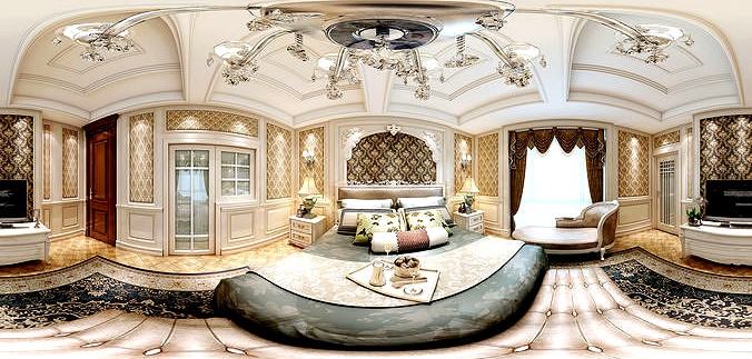 Living Panoramic European Style Family Bedroom Space 06