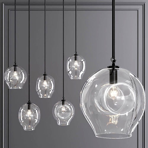 Large Bubble Pendant Oil-rubbed Bronze and Clear Glass