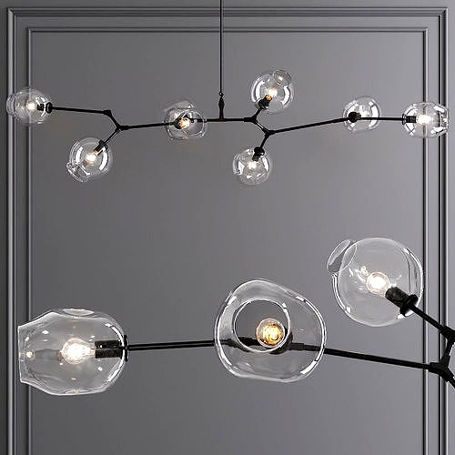 8-globe Branching Bubble Oil-rubbed Bronze and Clear Glass