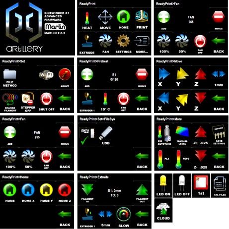 Artillery Sidewinder X1 - Marlin 2.0.3 Firmware And NEW Custom UI