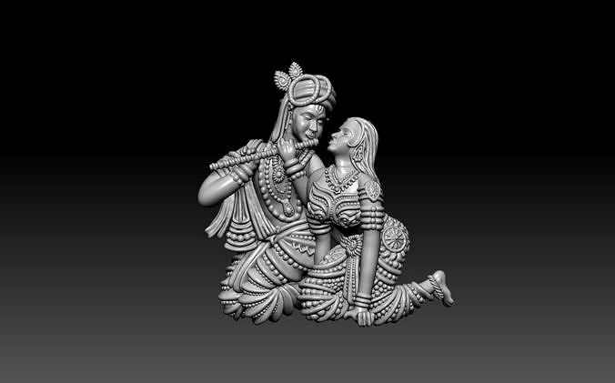 Radha Krishna Pendant | 3D