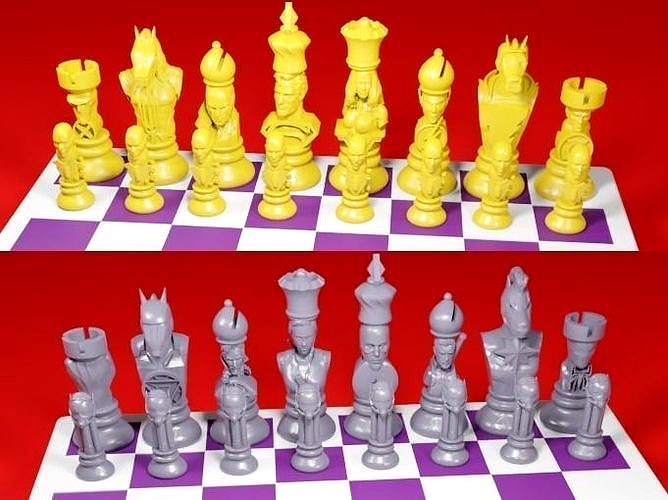 CHESS Board AVENGERS VS JUSTICE LEAGUE | 3D