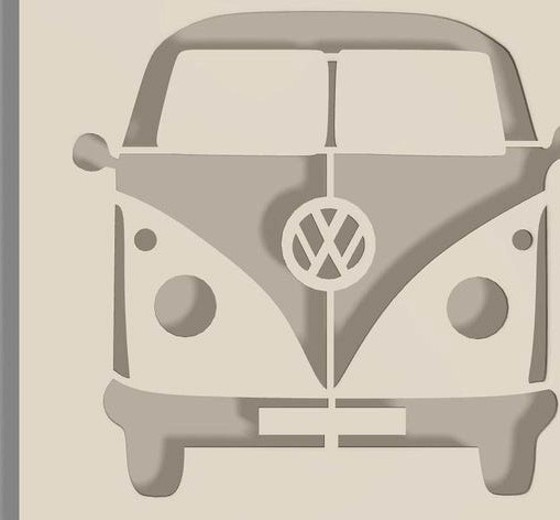 VW bus airbrush stencil 3d model